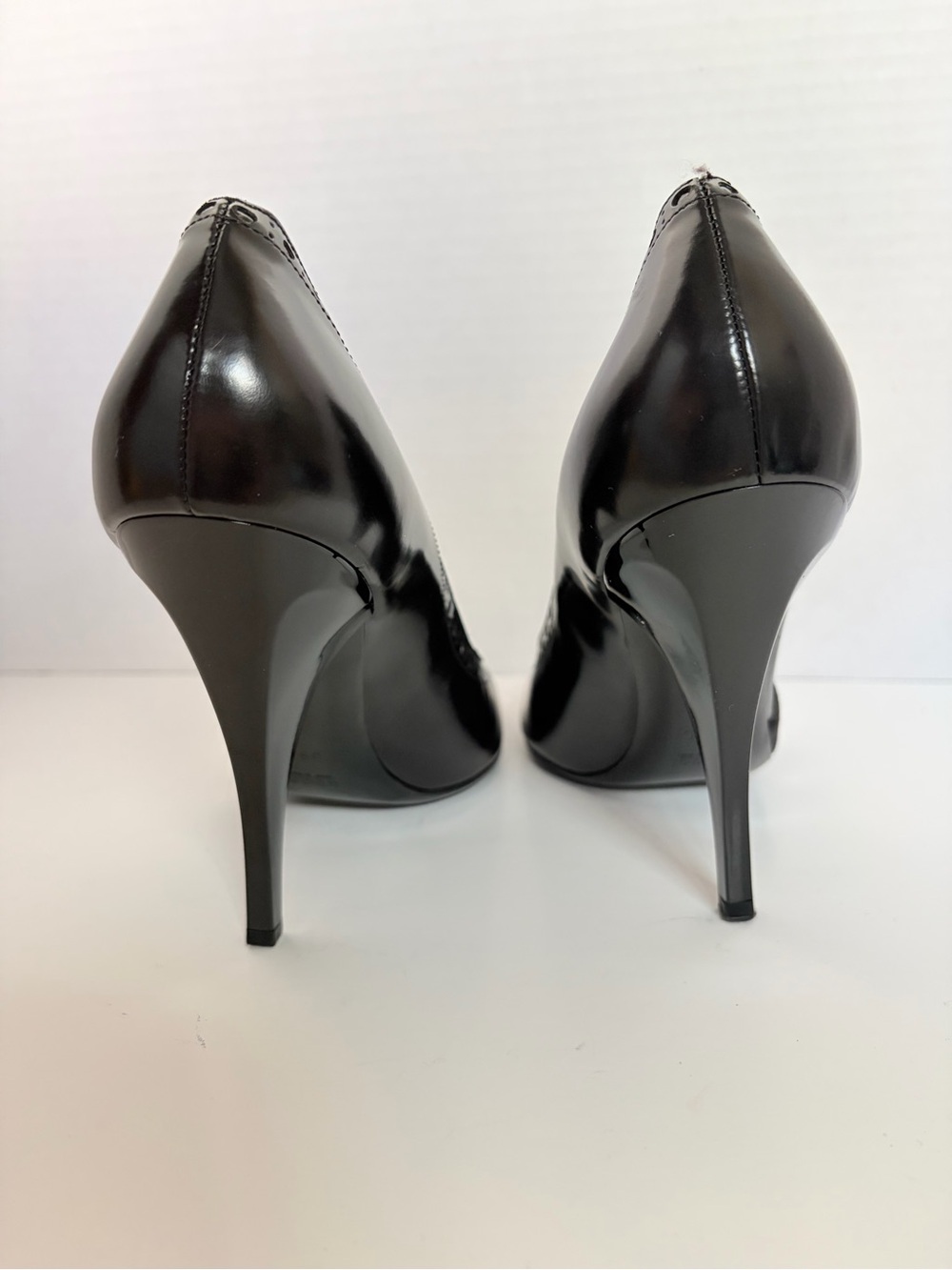 Gucci D’Orsay Stiletto Pumps Pointed Toe Trim Ribbon Satin Leather Black Size 39 - Picture 4 of 15